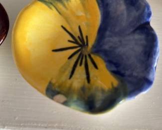 Hand Painted Ceramic Pansy Dish