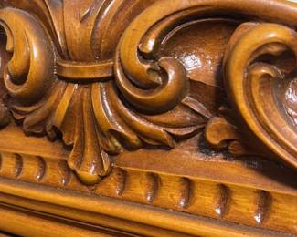 Antique Curio Cabinet with Carved Details