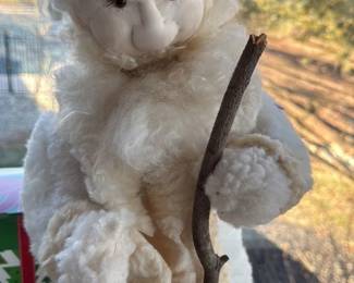 Plush Snowman Figurine with Stick Arms