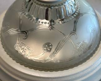 Vintage Frosted Glass Dome Light Fixture