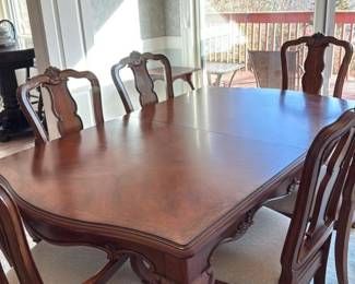 Antique Mahogany Dining Table and Chairs Set