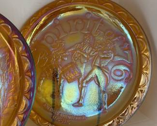 American Bicentennical "Spirit of '76" Carnival Glass Plate