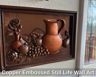 Copper Embossed Still Life Wall Art
