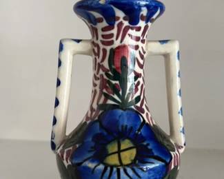 Spanish Ceramic Vase with Floral Motif