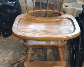 Vintage Wooden High Chair