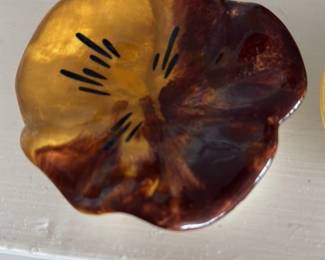 Hand Painted Ceramic Pansy Dish