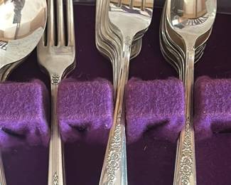 Silver Plate Flatware Set - "Nobility" Pattern