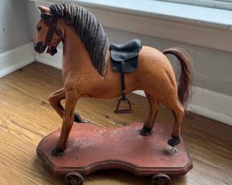 Vintage Wooden Rocking Horse Toy