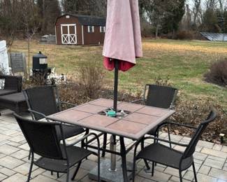 Patio Dining Set with Umbrella