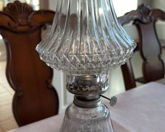 Victorian Era Glass Oil Lamp