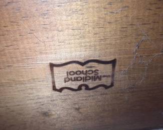 Vintage "The Midland School" Wooden Doll Cradle