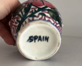 Spanish Ceramic Vase with Floral Motif