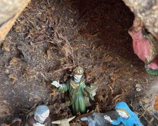 Nativity Scene Diorama in Cork Bark