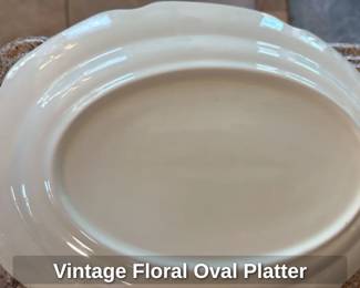 Vintage Floral Oval Platter