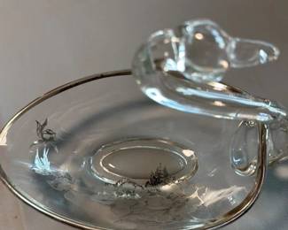 Antique Glass Sconce with Silver Overlay