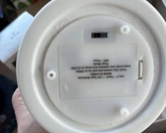 White Porcelain Bell with Village Scene and LED Light