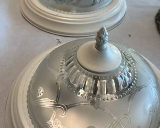 Vintage Frosted Glass Dome Light Fixture