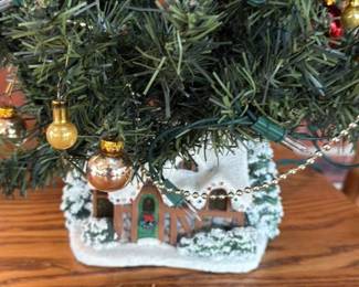Small Artificial Christmas Tree with Ornaments