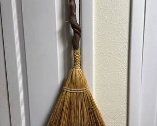 Rustic Twig Handle Corn Broom