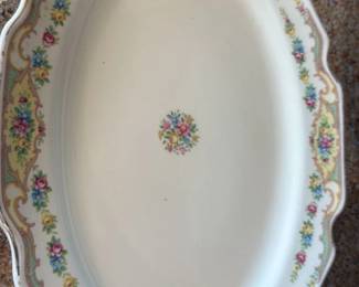 Vintage Floral Oval Platter