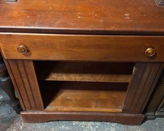 Antique Oak Wall-Mounted Mail Sorter Organizer