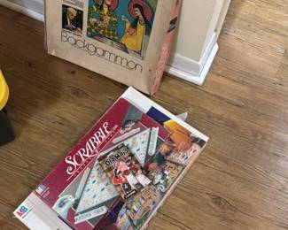 Vintage Scrabble and Backgammon Board Games