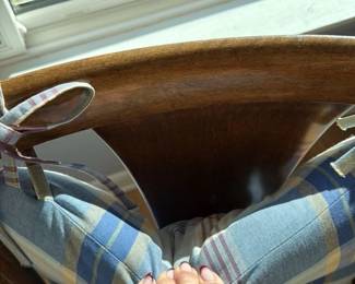 Antique Rocking Chair with Plaid Cushions