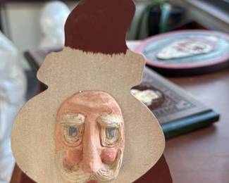 Hand-Carved Wooden Santa Claus Figure