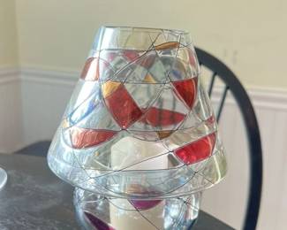 Stained Glass Hurricane Candle Holders