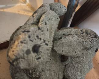 concrete garden bunnies