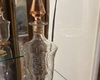 Vintage Crystal Cake Stand with Lattice Pattern