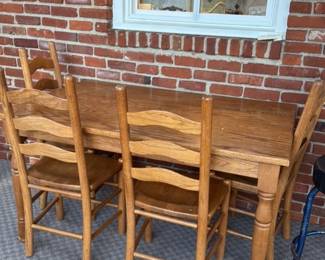 Oak Dining Table and Chairs Set