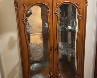 Antique Curio Cabinet with Carved Details
