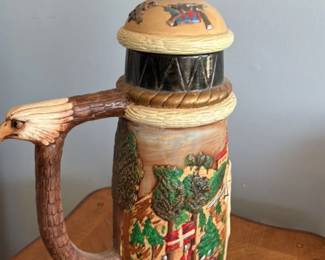 Vintage German "Civil War" Themed Stein with Eagle