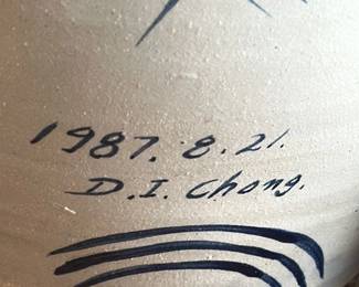 D.I. Chong Pottery Pitcher with Sunflower Motif