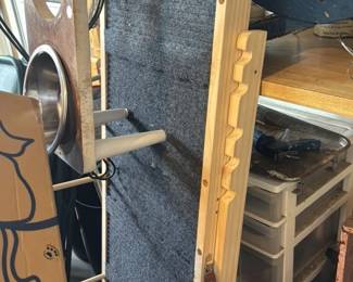 Wooden Pet Stairs with Carpeted Ramp