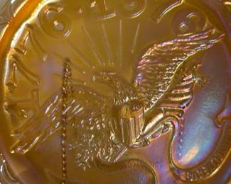 Carnival Glass Plate with Eagle and "1776"