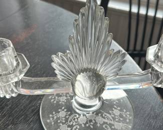Antique Crystal Candlestick Holder