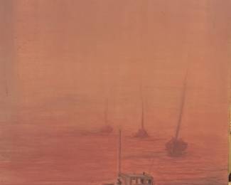 Seascape with Boat and Bird