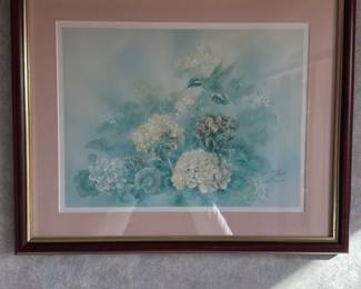 Lena Liu "Hummingbird and Hydrangeas" Limited Edition Print