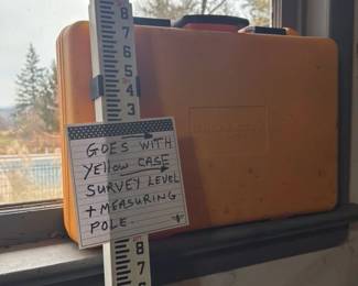 Johnson Survey Level and Measuring Pole with Yellow Case