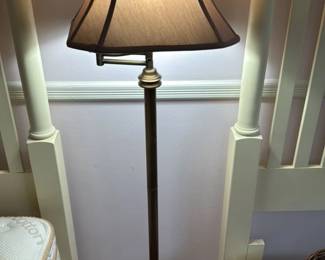 Antique Brass Floor Lamp with Bell Shade