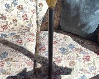 Vintage Floor Lamp with Fluted Glass Shade