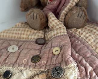Handmade Teddy bear with quilted blanket
