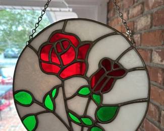 Stained Glass rose Suncatcher