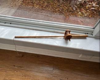 Vintage wooden fishing rod toy