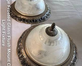 Vintage Frosted Glass Flush Mount Ceiling Light Fixture