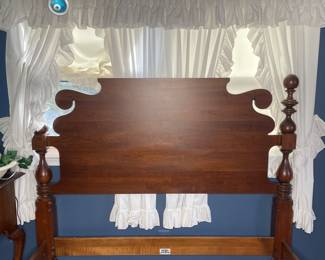 Ethan Allen pediment- style queen bed frame