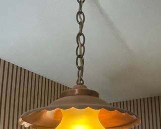 Vtg. brass ceiling lamp