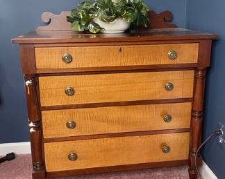 Ethan Allen tiger wood dresser